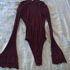 Free people burgundy body suit